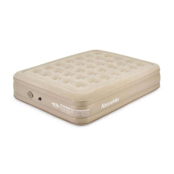 Dobbelt luftmadras - indbygget pumpe - Beige